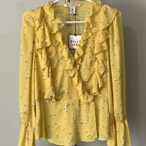 BELLE VERE Floral Ruffled Blouse (Medium)